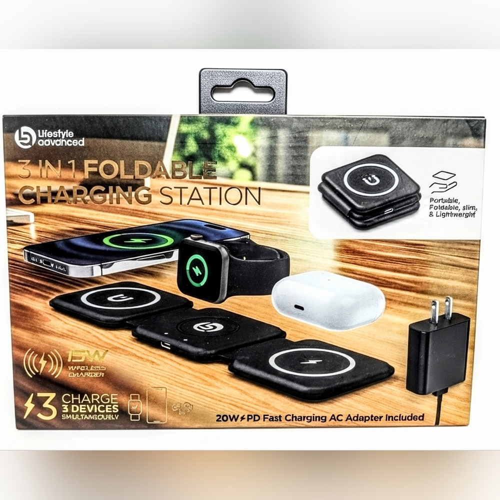 Black 3-in-1 Charging Station